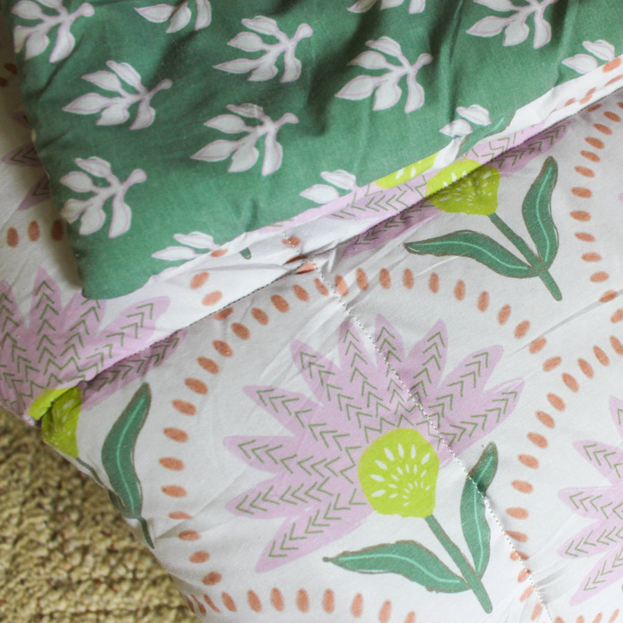 Twin XL Bedding Set - Coneflower Lilac