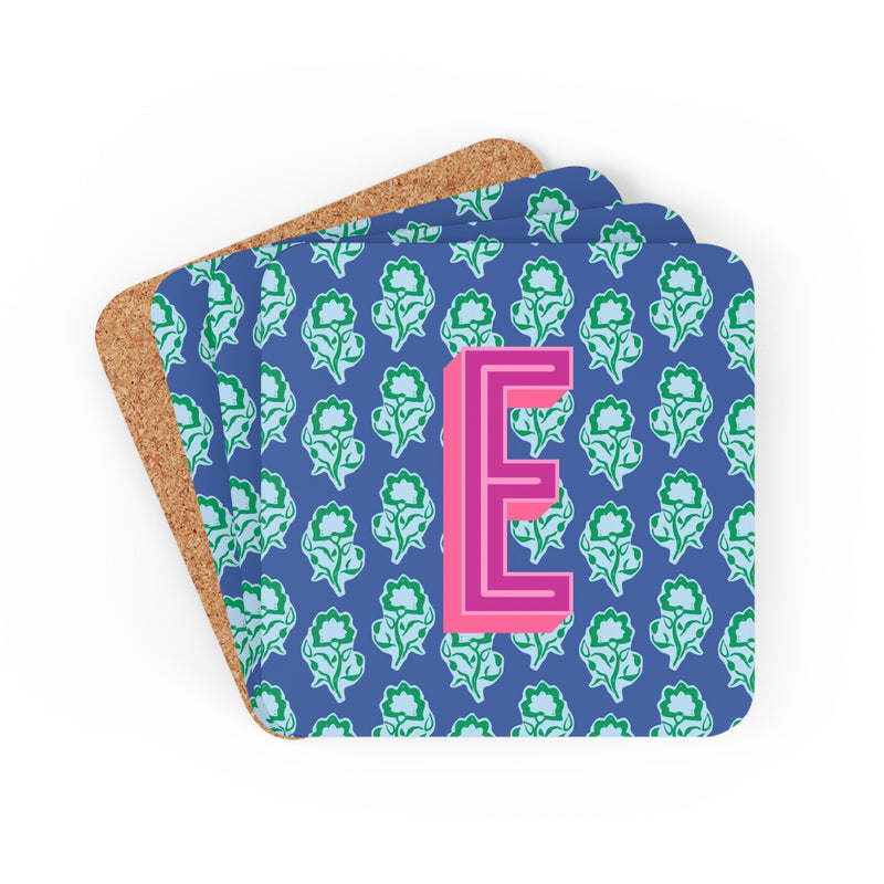 Coaster Set - Maya Blue Monogrammed