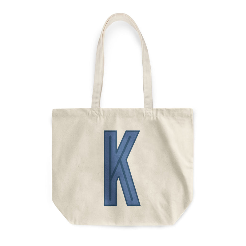 Canvas Tote - Single Initial - Navy Blue - NEW!