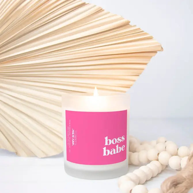 Glass Candle - Boss Babe (Cactus Flower & Jade)