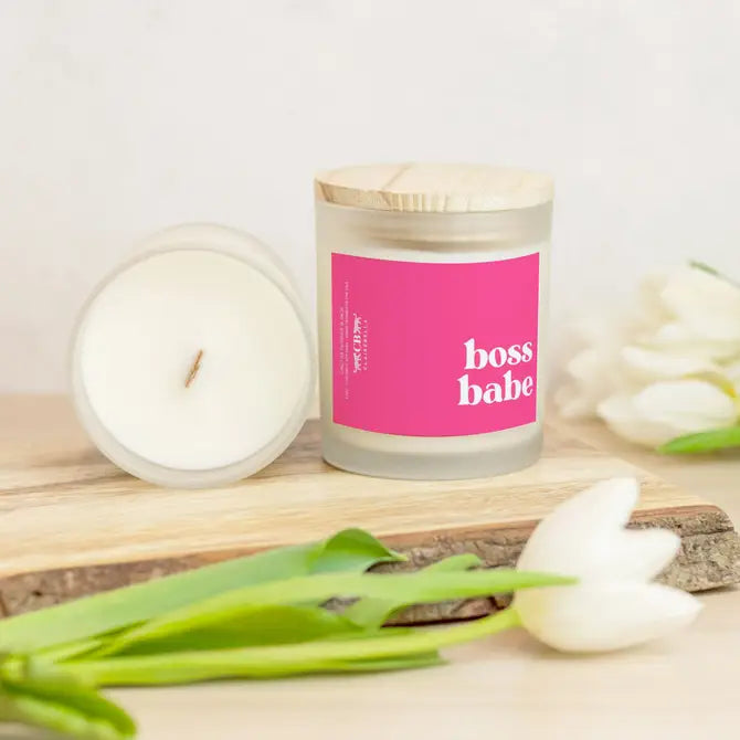 Glass Candle - Boss Babe (Cactus Flower & Jade)