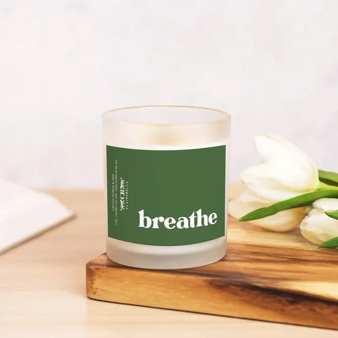 Glass Candle - Breathe (Cactus Flower & Jade)