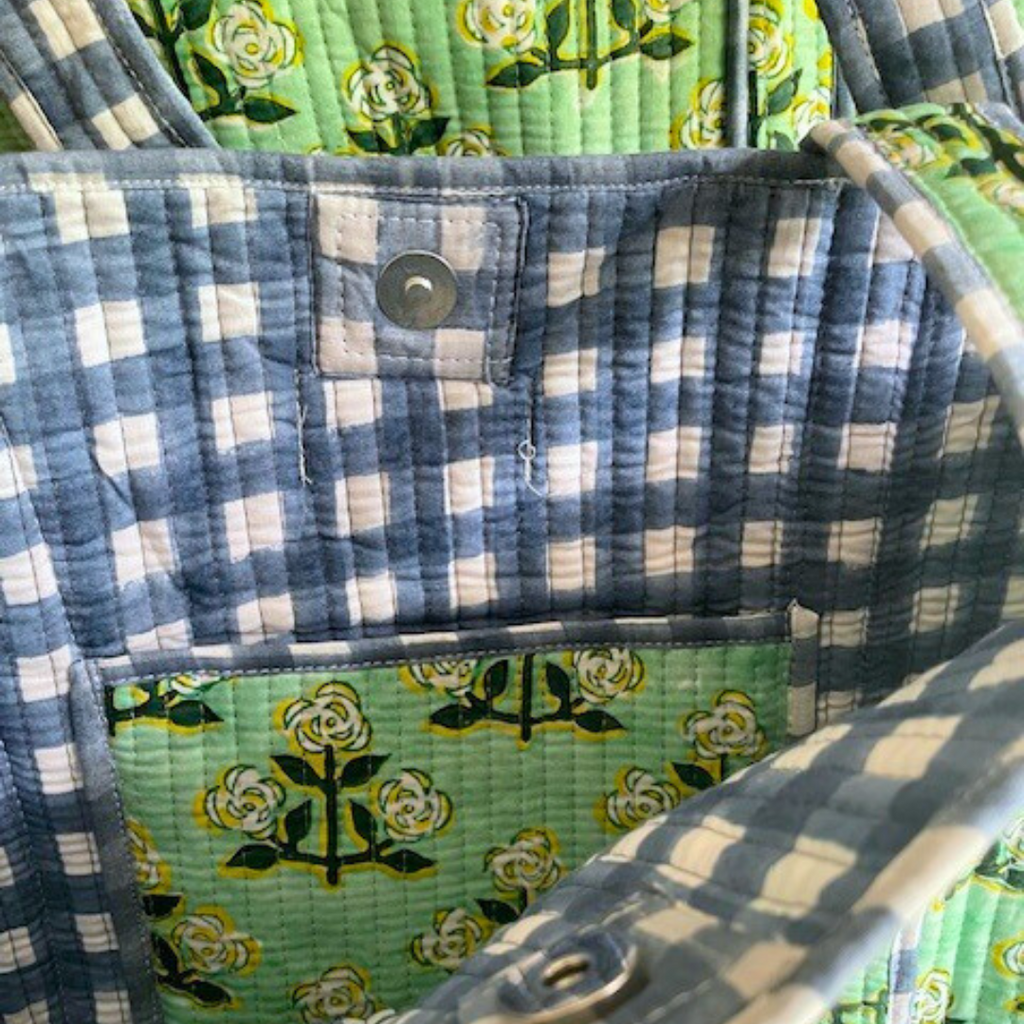 Quilted Tote Bag - Betsy Green - New!