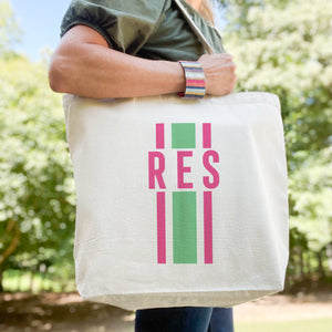 Canvas Tote - Racing Stripe Monogrammed NEW!