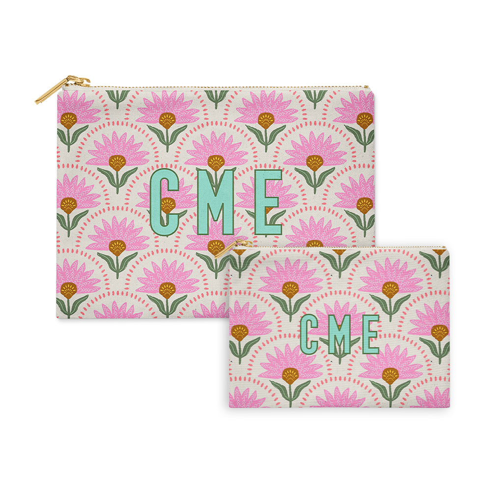 Flat Zip Pouch Set - Coneflower