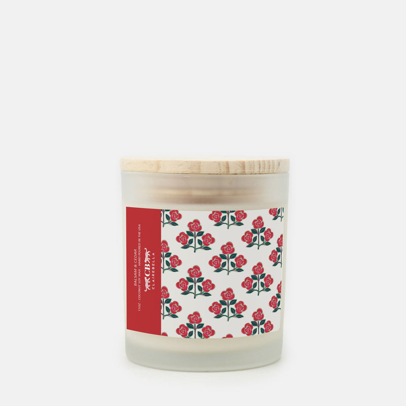 Glass Candle - Betsy Red (Balsam & Cedar)