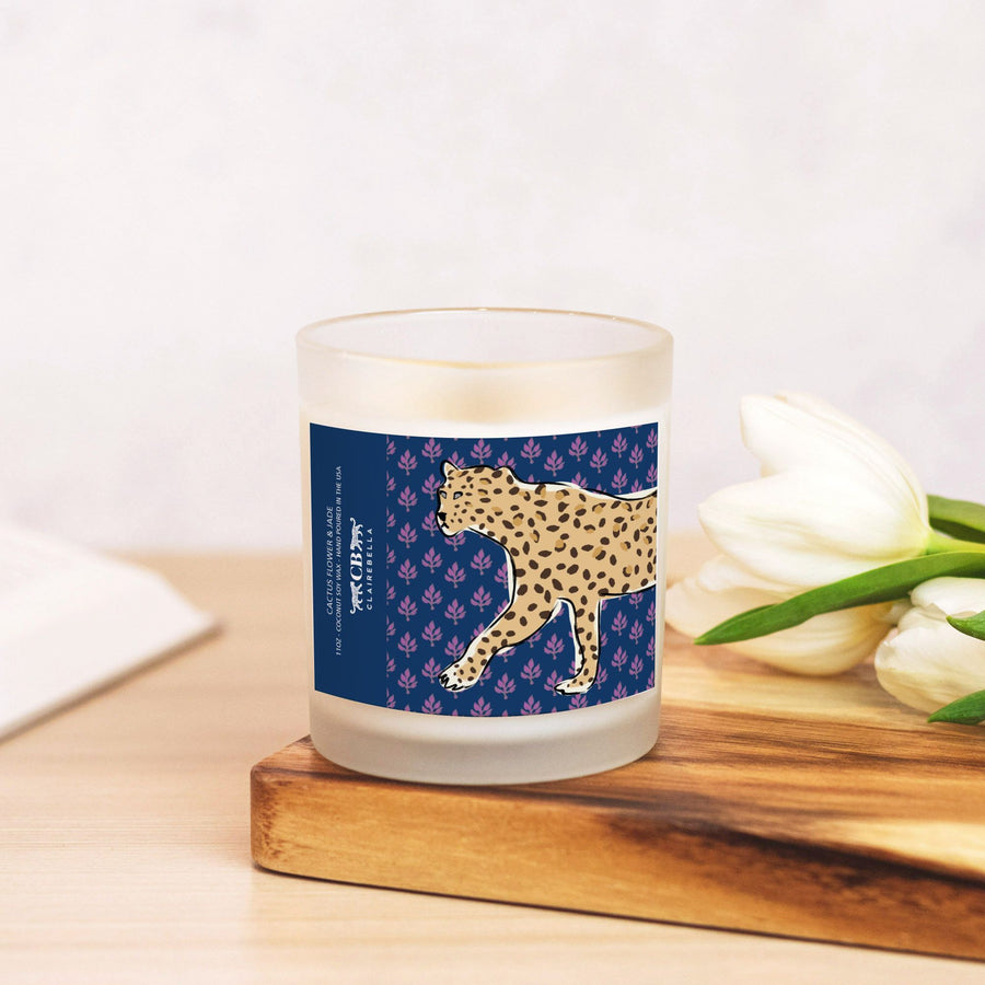 Glass Candle - Flora Leopard (Cactus Flower & Jade)