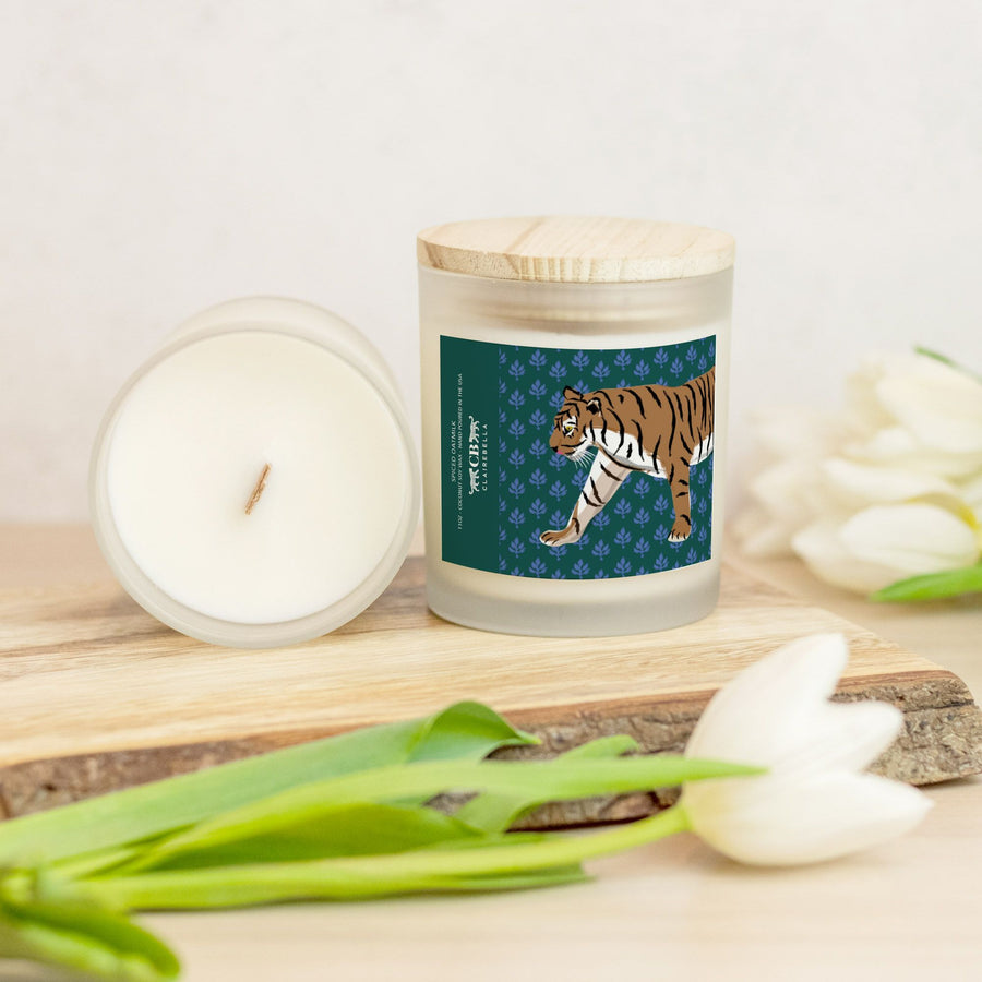 Glass Candle - Flora Tiger (Spiced Oatmilk)