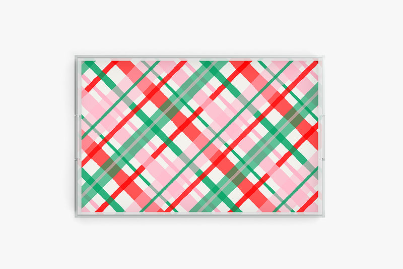 Christmas Plaid Acrylic Tray