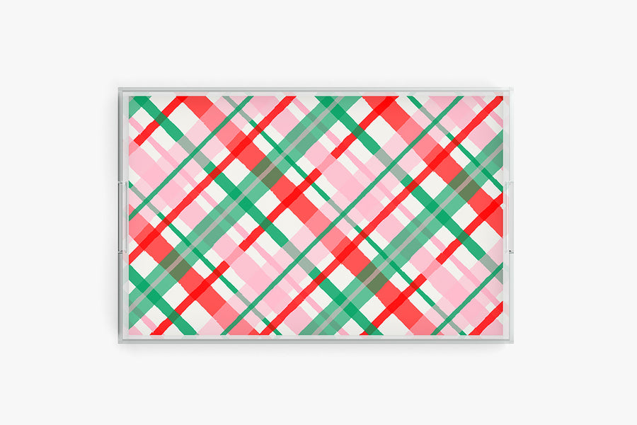 Christmas Plaid Acrylic Tray