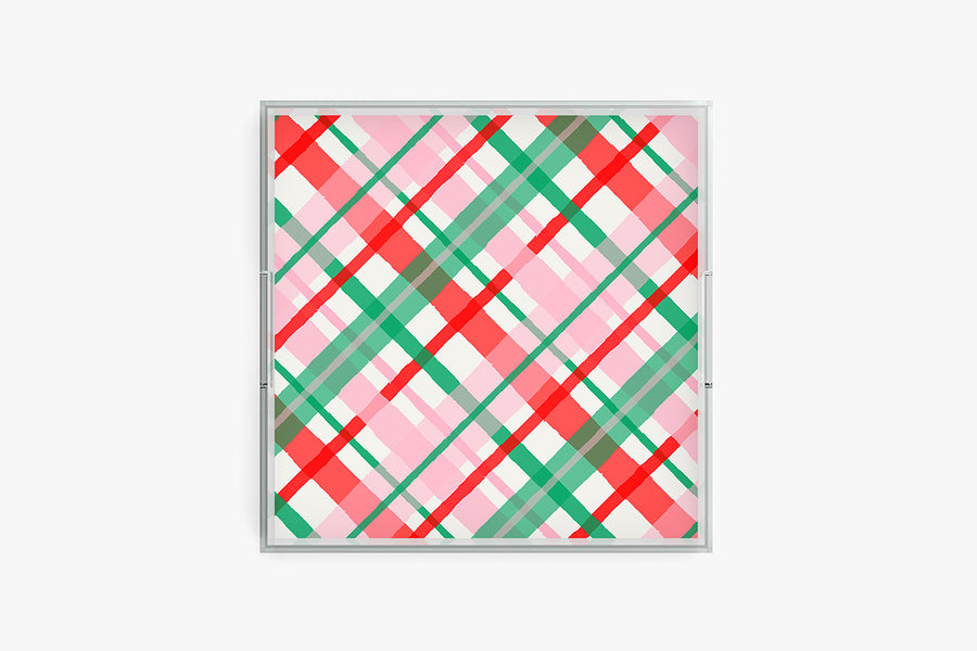 Christmas Plaid Acrylic Tray