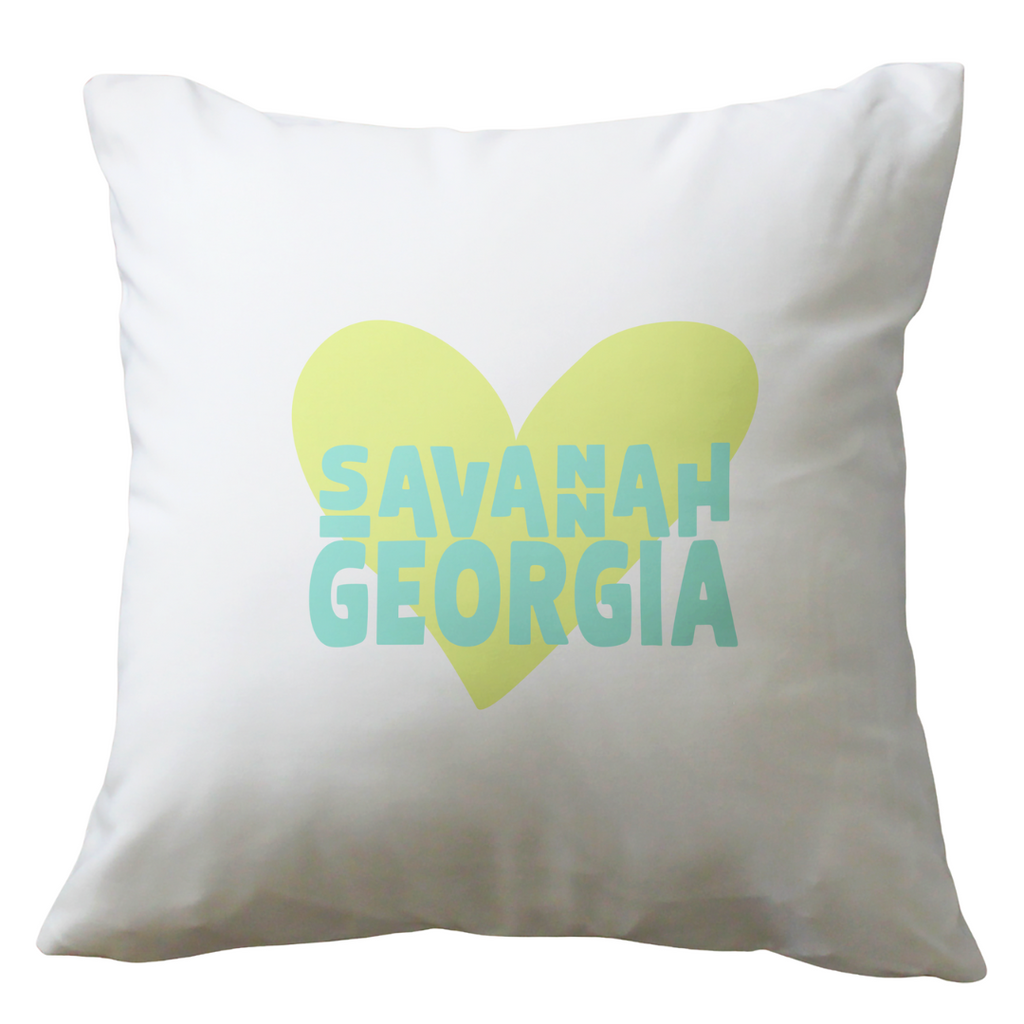 Custom City Heart Citrus Mint - Indoor/Outdoor Pillow