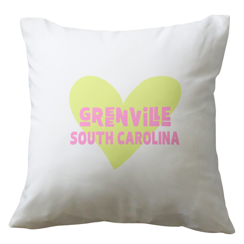 Custom City Heart Citrus Pink - Indoor/Outdoor Pillow