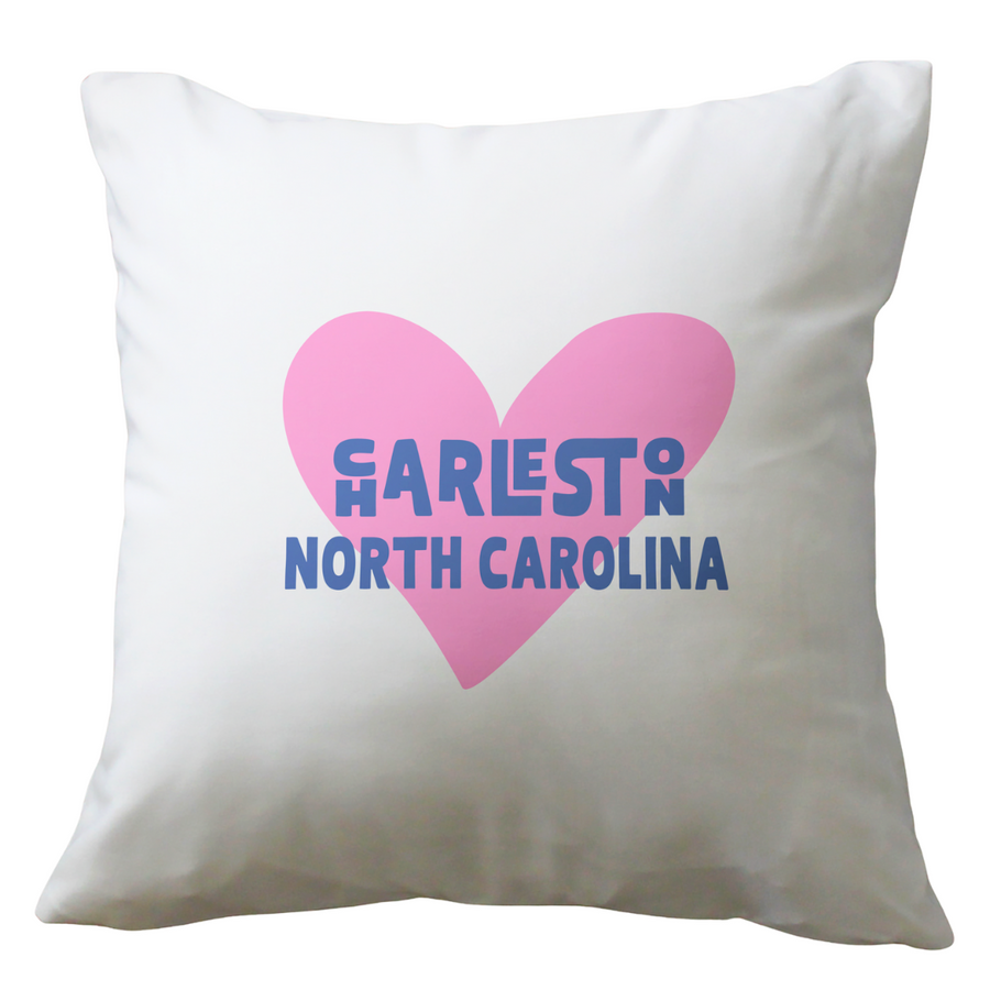 Custom City Heart Pink Blue - Indoor/Outdoor Pillow