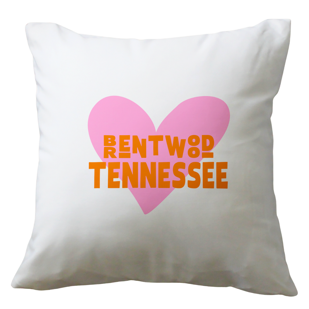 Custom City Heart Pink Orange - Indoor/Outdoor Pillow