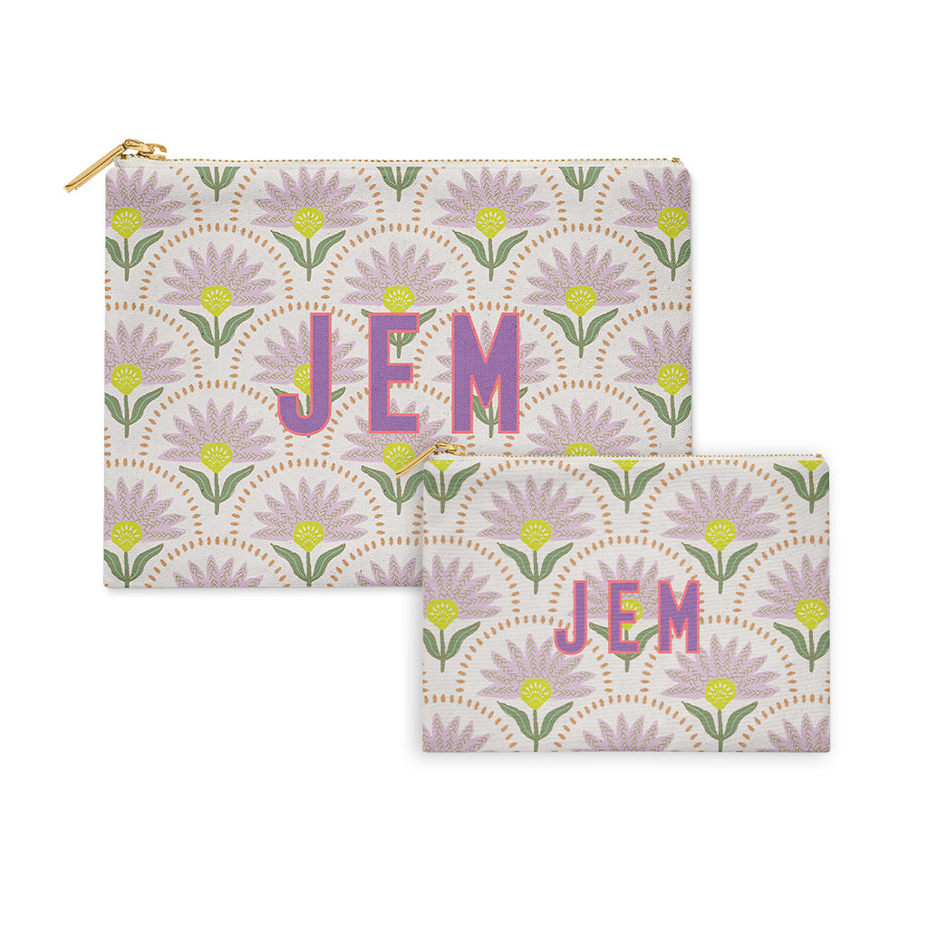 Flat Zip Pouch Set - Coneflower