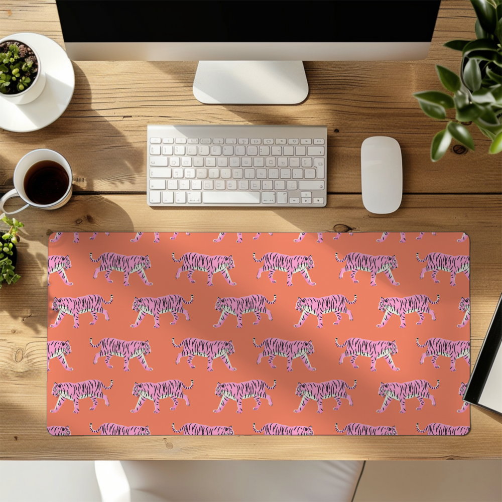 Desk Mat - Tiger Pink & Orange - New!