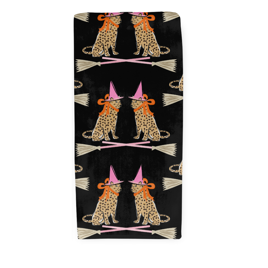 Halloween Guest Hand Towel - Leopard Witches