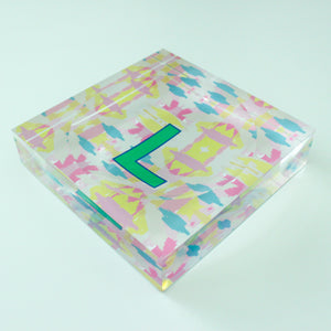 Catchall Tray - Single Initial Mila Citrus Pink - New!