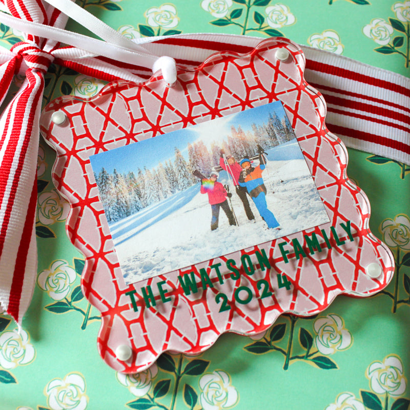 Ornament Photo Frame - Bamboo Red