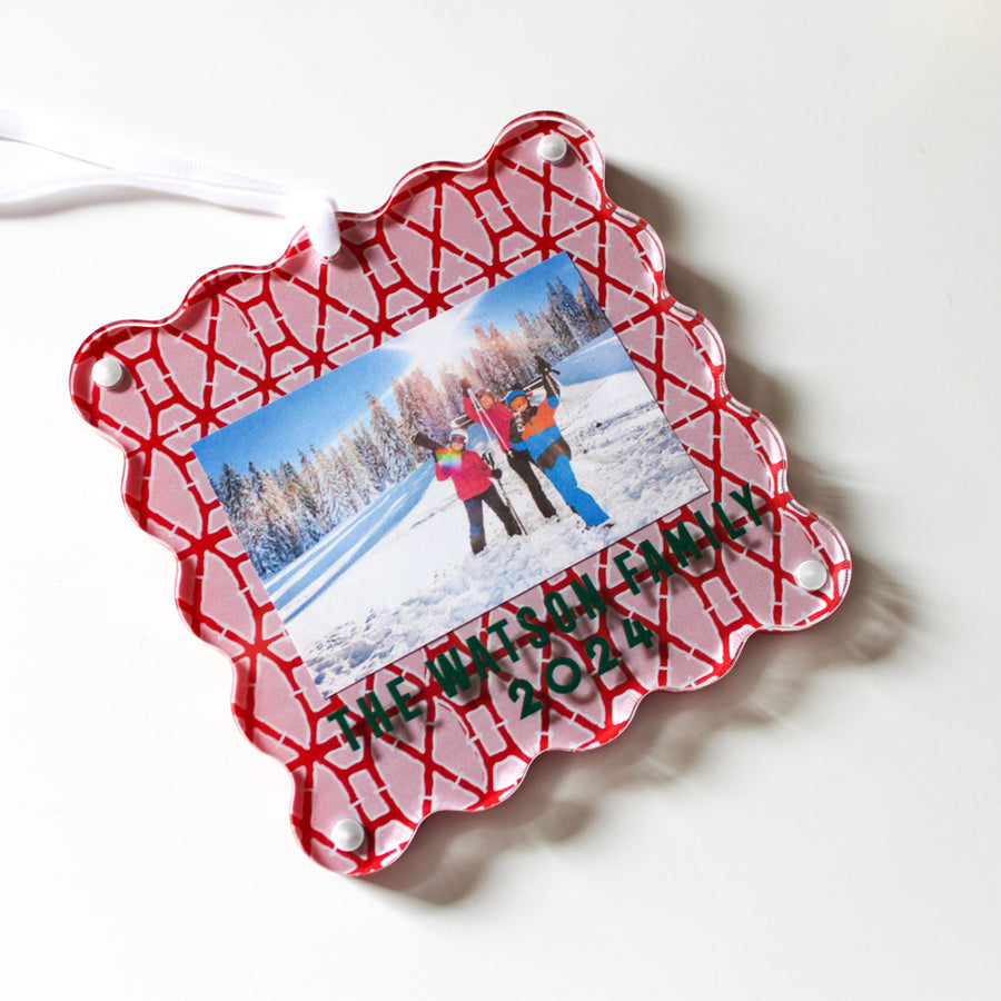 Ornament Photo Frame - Bamboo Red