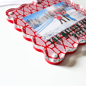 Ornament Photo Frame - Bamboo Red