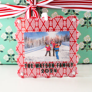 Ornament Photo Frame - Bamboo Red