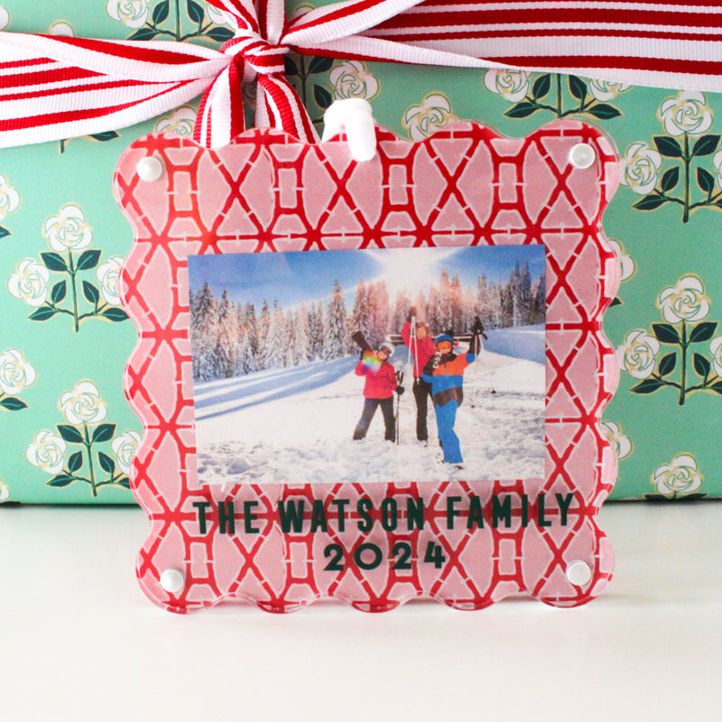 Ornament Photo Frame - Bamboo Red