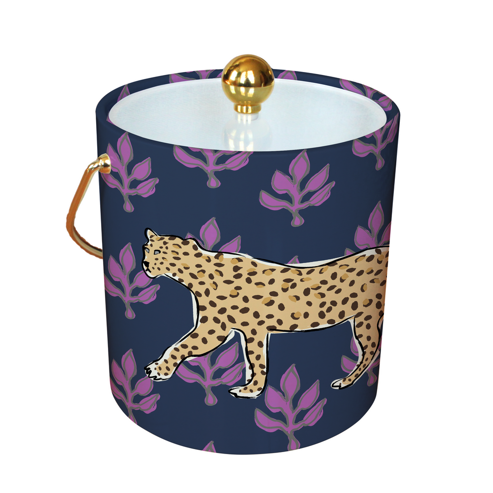 Leopard Flora Navy