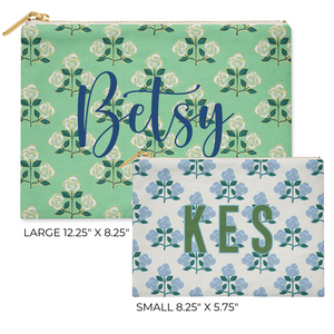 Monogrammed Flat Zip Pouch Bundle