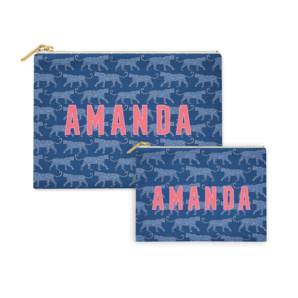 Flat Zip Pouch Set - Big Cats