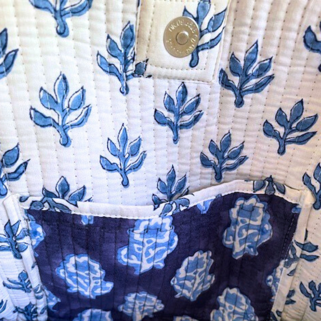 Quilted Tote Bag - Maya Blue - New!
