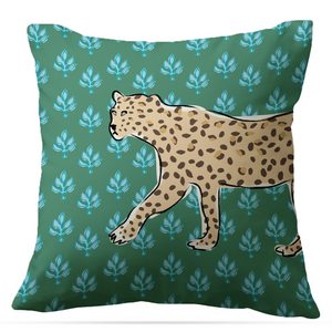 Leopard Flora Indoor/Outdoor Pillow - Square