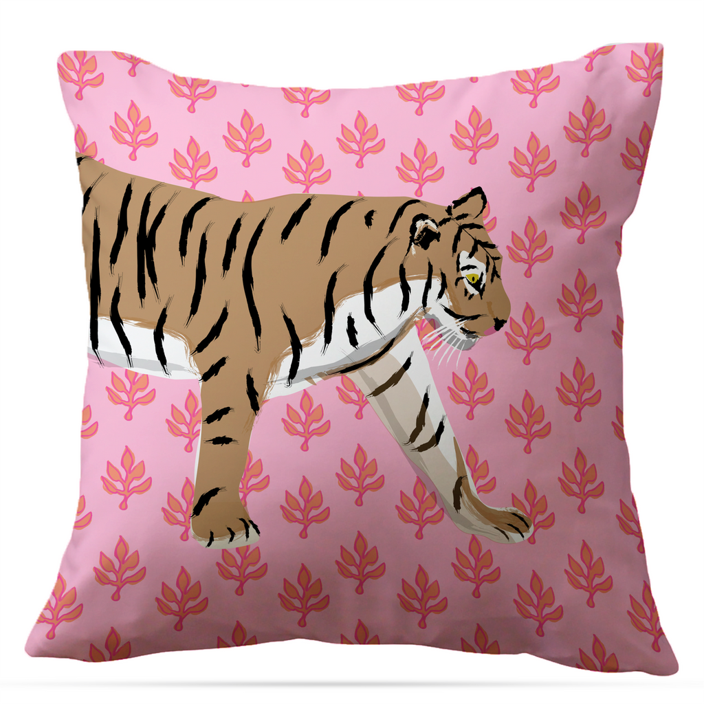 Tiger Flora Indoor/Outdoor Pillow - Square