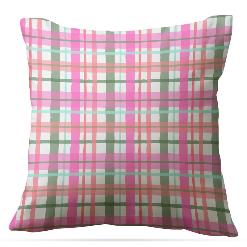 Plaid Indoor/Outdoor Pillow - Square