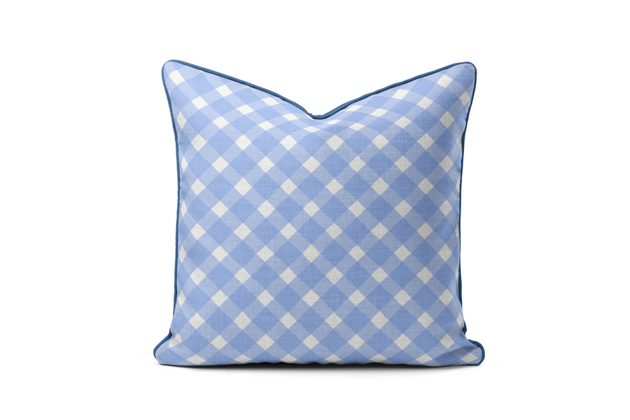 Gingham - Piped Pillow Square - New!