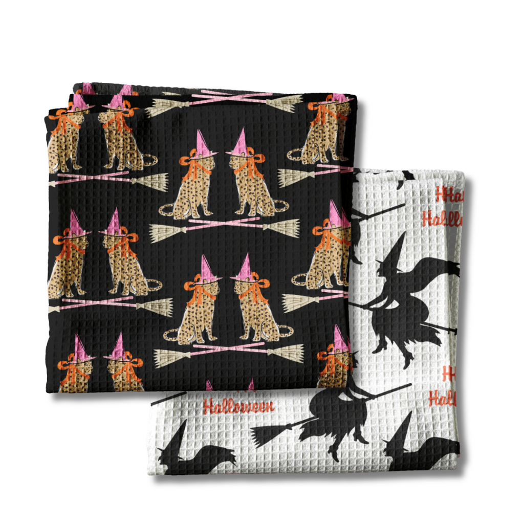 Waffle Weave Kitchen Towel Bundle - Witches