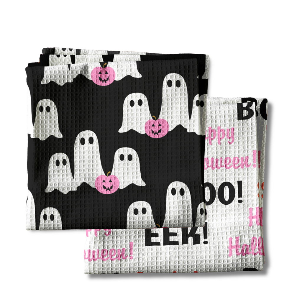 Waffle Weave Kitchen Towel Bundle - Ghosts