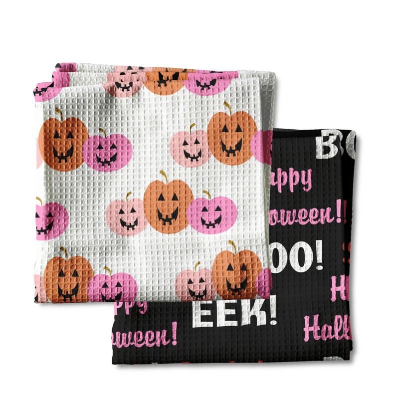 Waffle Weave Kitchen Towel Bundle - Pumpkins