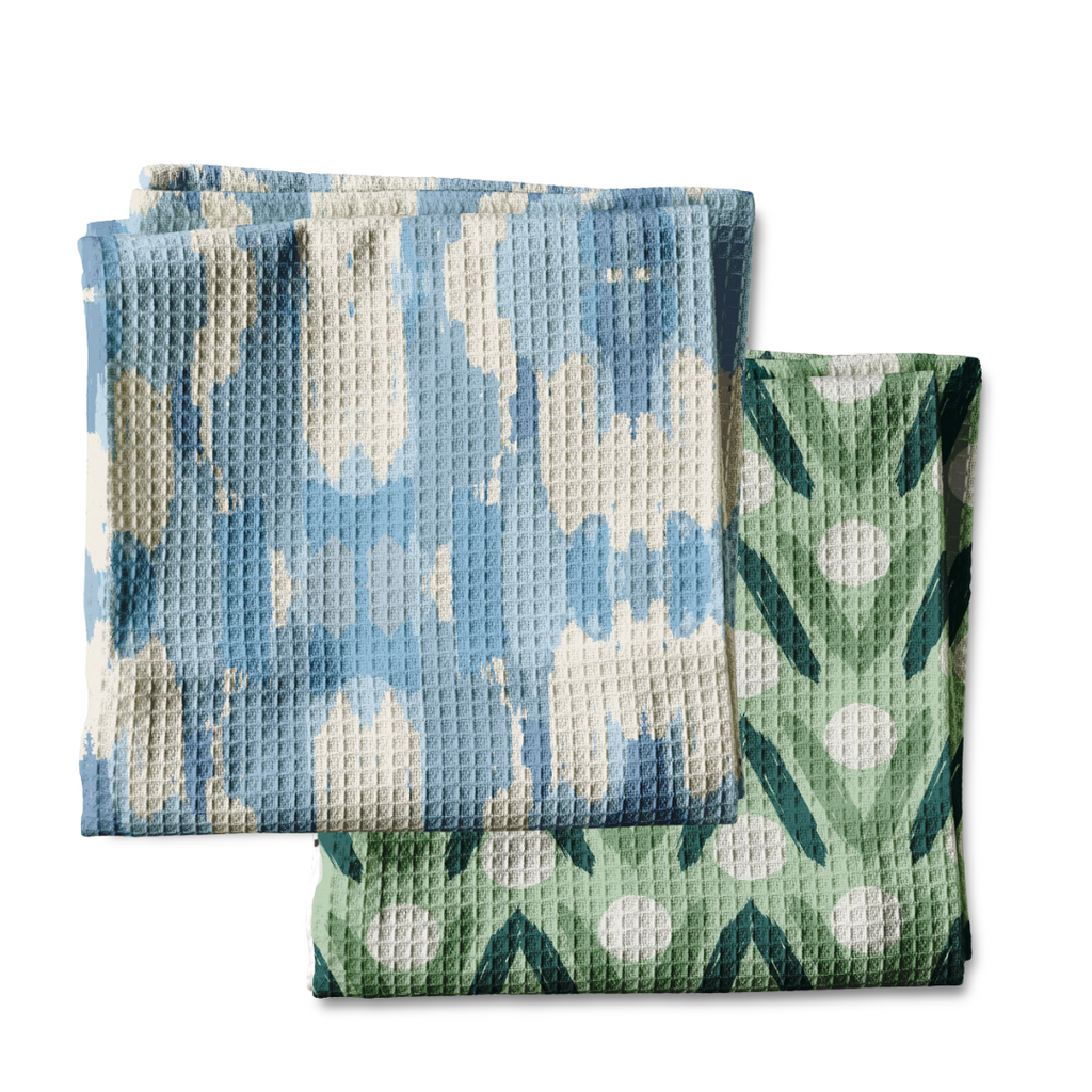 Waffle Weave Kitchen Towel Bundle - Mitzy Blue