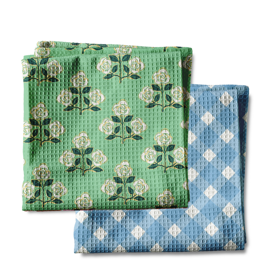 Waffle Weave Kitchen Towel Bundle - Betsy Green