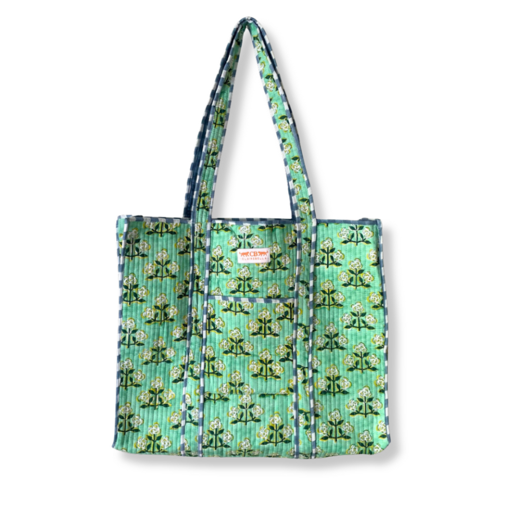 Quilted Tote Bag - Betsy Green - New!