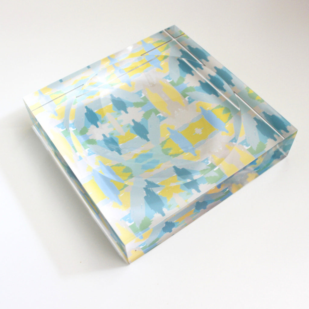Catchall Tray - Single Initial Mila Citrus Blue - New!