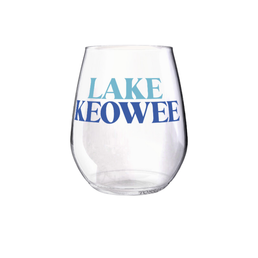 Shatterproof Wine Glass Set - Custom Name Blue