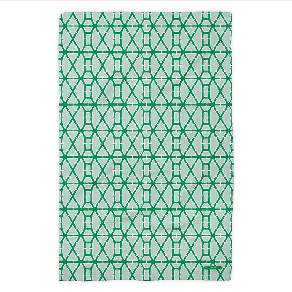 Waffle Weave Kitchen Towel - Bamboo Mint/Green