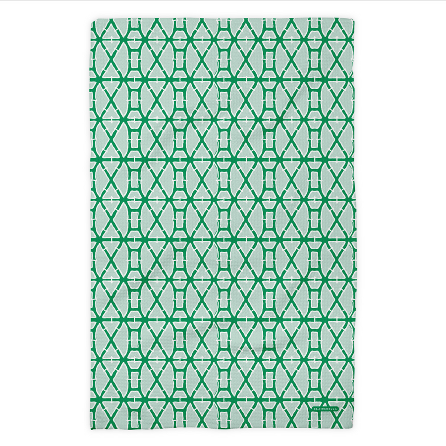 Waffle Weave Kitchen Towel - Bamboo Mint/Green