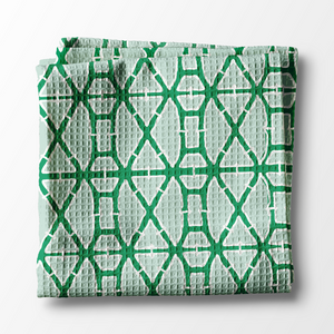 Waffle Weave Kitchen Towel - Bamboo Mint/Green