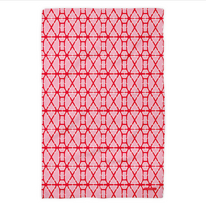 Waffle Weave Kitchen Towel - Bamboo Pink/Red