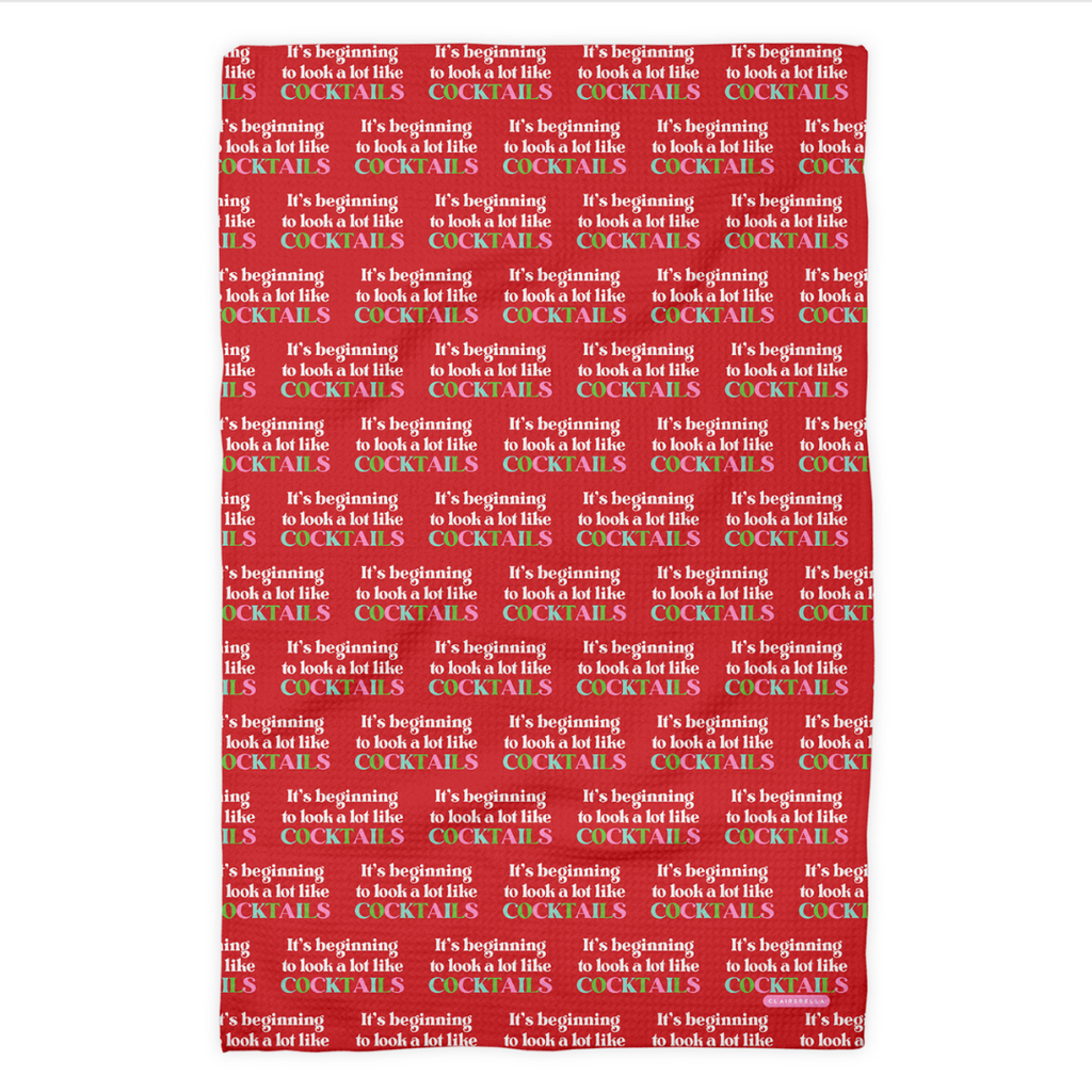 Waffle Weave Kitchen Towel - Cocktails