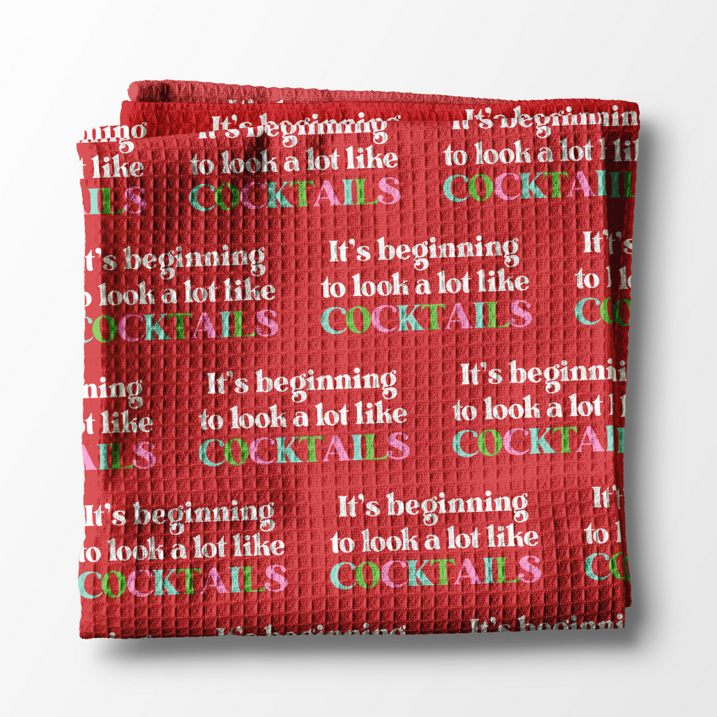 Waffle Weave Kitchen Towel - Cocktails